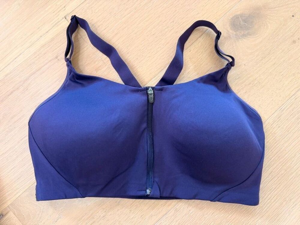 All In Motion Purple Sports Bra Womens size 38C Front Zip Close